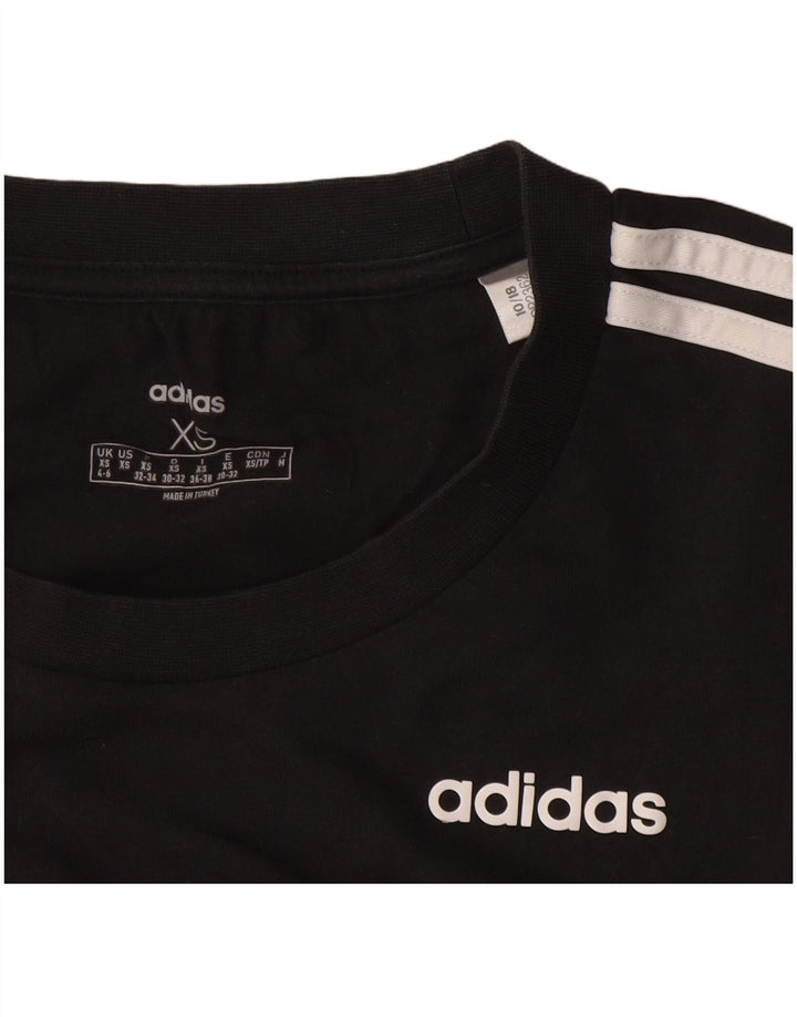 Adidas Womens T-Shirt Top UK 4/6 XS Black