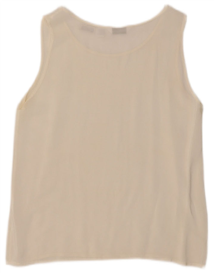 Saint George Womens Sleeveless Blouse Top UK 12 Medium Off White