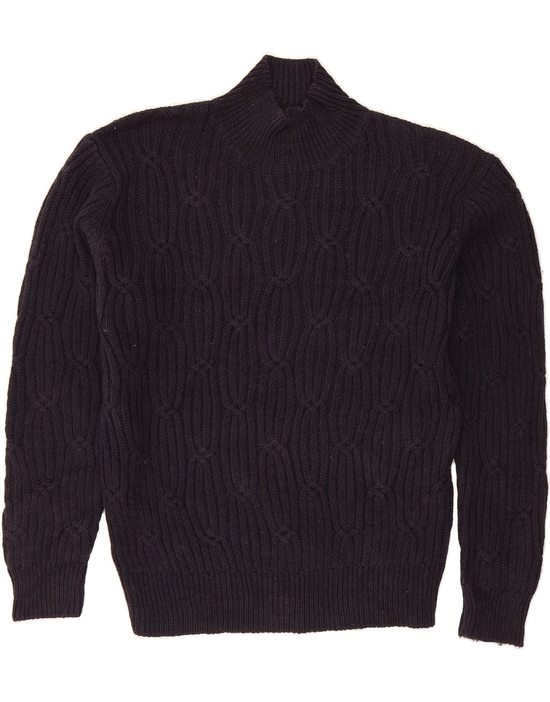 ORVIS Womens Turtle Neck Jumper Sweater UK 10 Small Navy Blue Ramie Vintage Orvis and Second-Hand Orvis from Messina Hembry 
