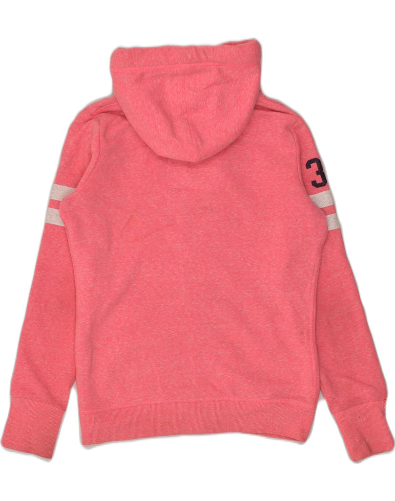 SUPERDRY Womens Zip Hoodie Sweater UK 10 Small Pink Polyester | Vintage Superdry | Thrift | Second-Hand Superdry | Used Clothing | Messina Hembry 