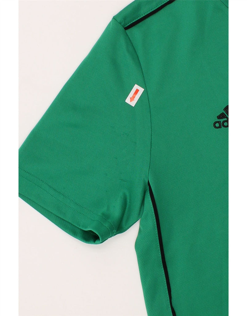 ADIDAS Boys Climalite Graphic T-Shirt Top 11-12 Years Medium Green Vintage Adidas and Second-Hand Adidas from Messina Hembry 
