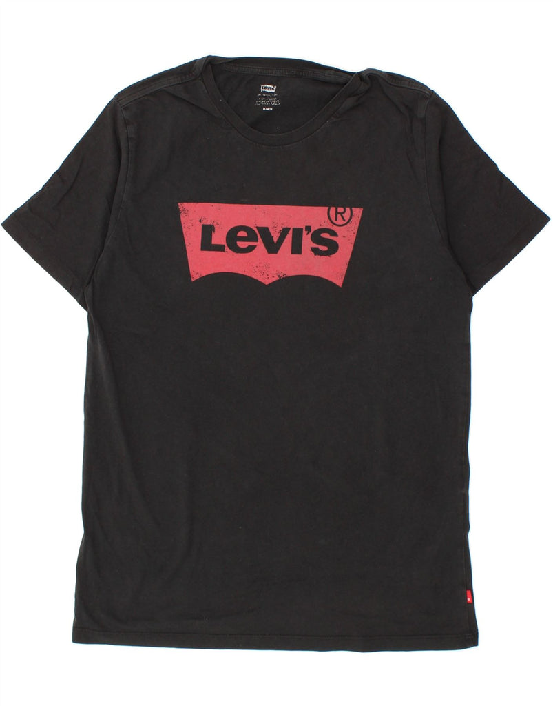 LEVI'S Mens Graphic T-Shirt Top Medium Black Cotton Vintage Levi's and Second-Hand Levi's from Messina Hembry 