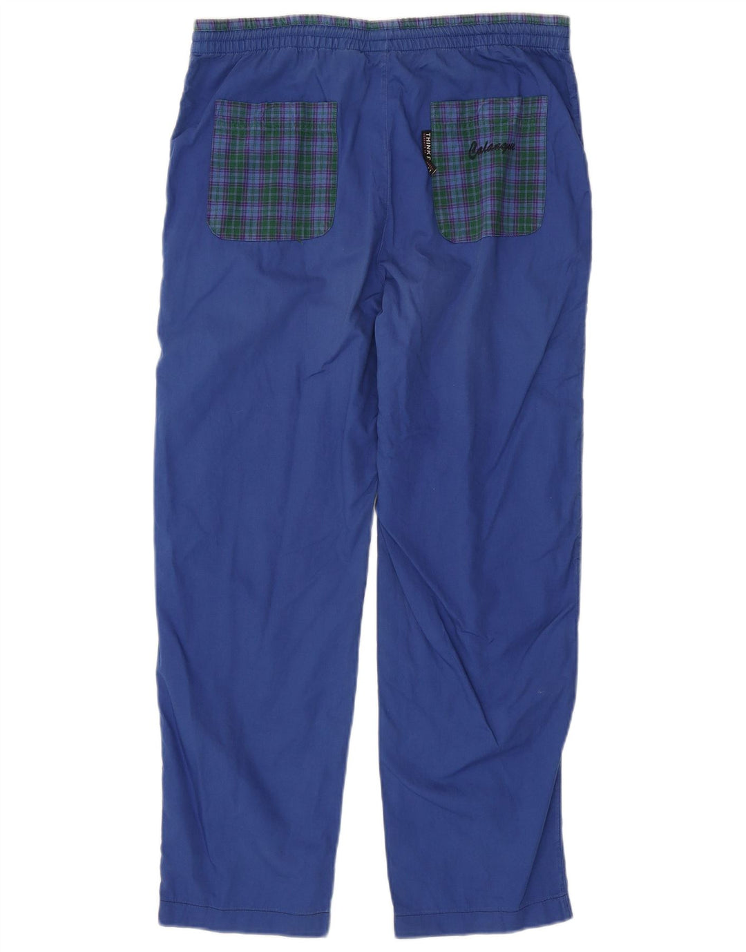 THINK PINK Mens Calanque Graphic Chino Trousers Small W29 L28 Blue Check