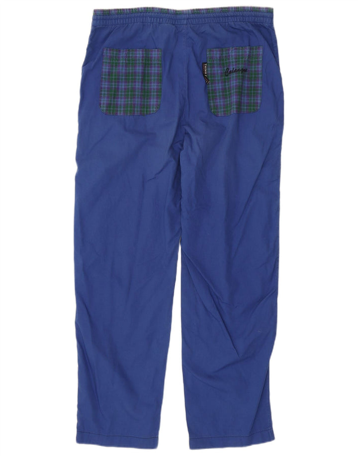 THINK PINK Mens Calanque Graphic Chino Trousers Small W29 L28 Blue Check