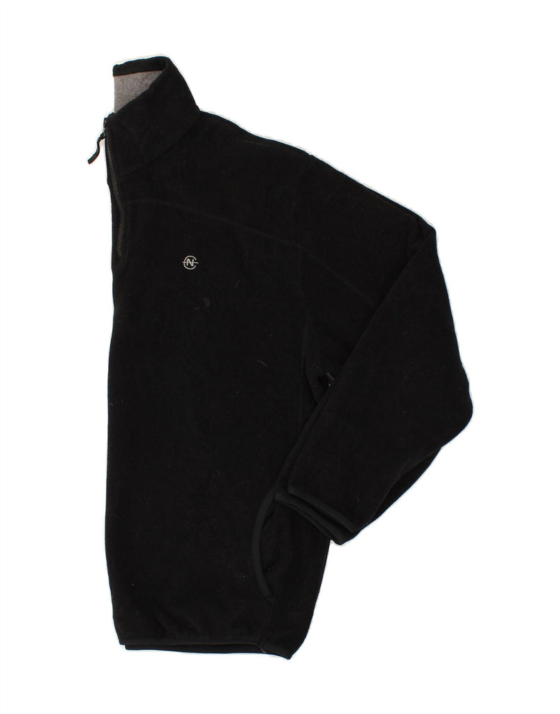 NAUTICA Mens Zip Neck Fleece Jumper XL Black Polyester | Vintage Nautica | Thrift | Second-Hand Nautica | Used Clothing | Messina Hembry 