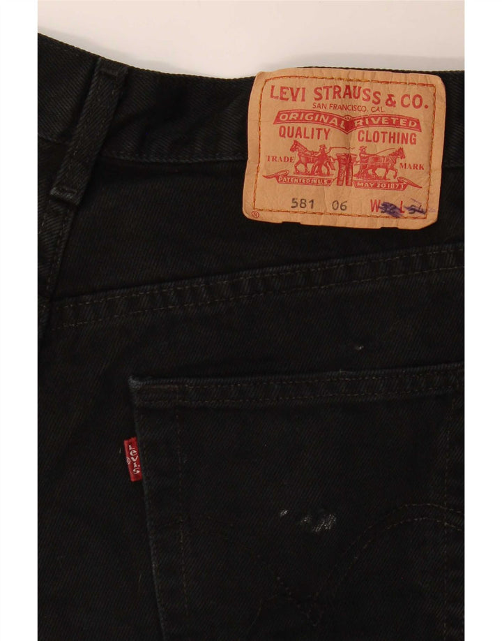 Levi's Womens 581 Distressed Denim Shorts Large W32 Black Cotton
