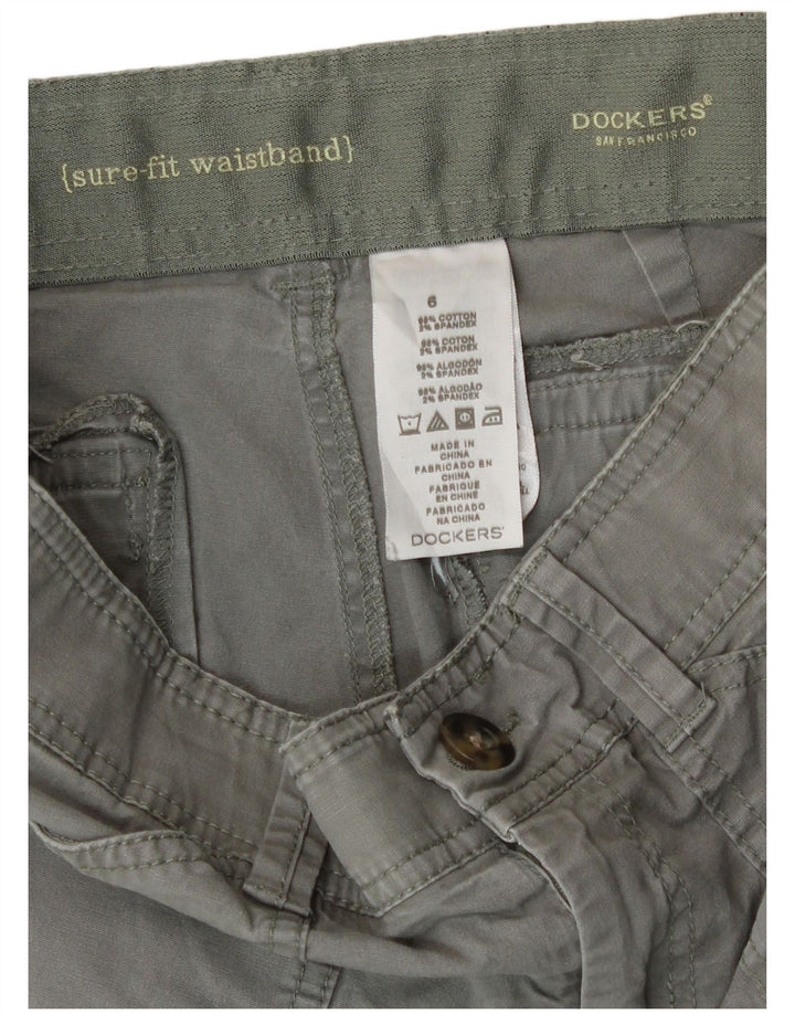 Dockers Womens Poplin Bermuda Shorts US 6 Medium W30 Green Cotton