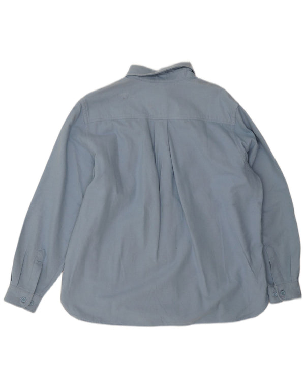 L.L.Bean Womens Oversized Flannel Shirt UK 18 XL Blue Cotton