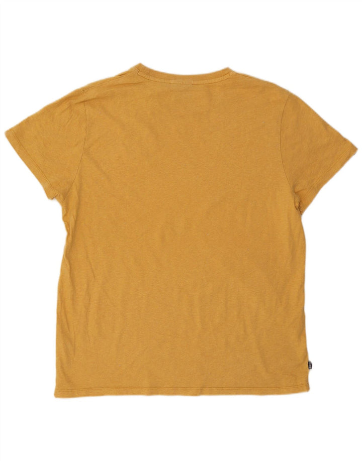 Superdry Mens T-Shirt Top 3XL Yellow Cotton