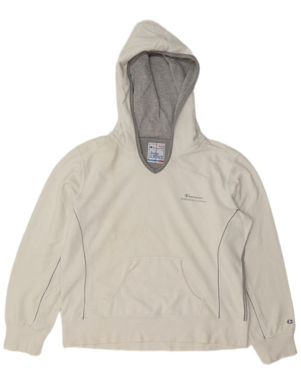 Champion Womens Heritage Classics Hoodie Jumper UK 18 XL White Cotton