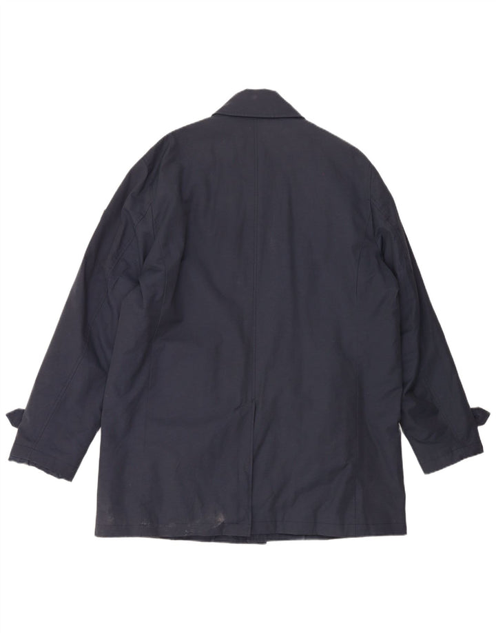 Harmont & Blaine Mens Overcoat UK 46 3XL Navy Blue Cotton
