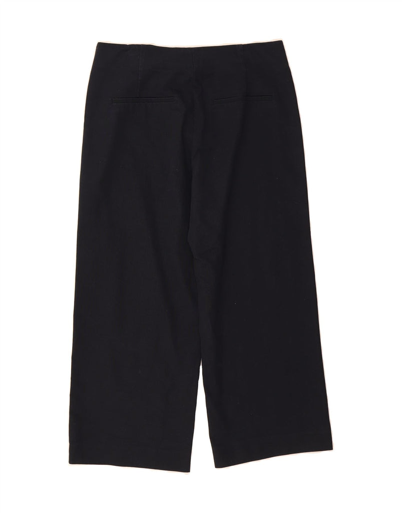 ZARA Womens Trafaluc Straight Cropped Trousers Large W32 L24 Navy Blue Vintage Zara and Second-Hand Zara from Messina Hembry 