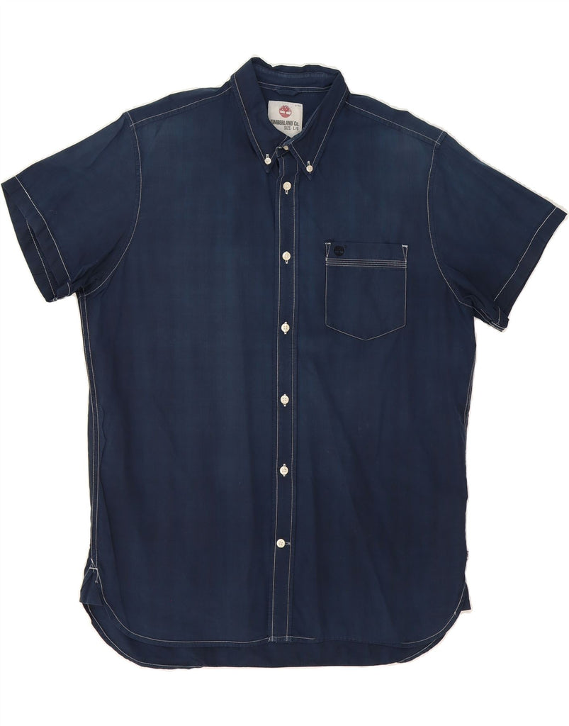 TIMBERLAND Mens Regular Fit Short Sleeve Shirt Large Navy Blue Vintage Timberland and Second-Hand Timberland from Messina Hembry 