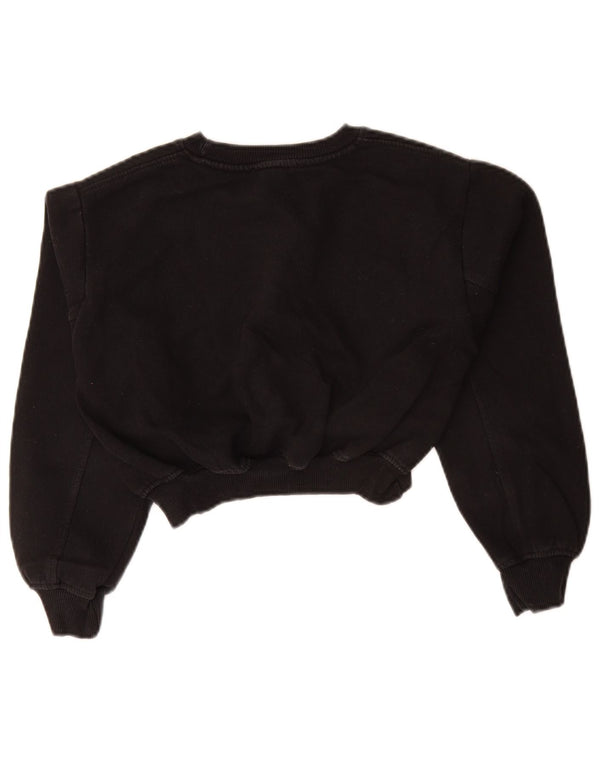 Zara Womens Crop Sweatshirt Jumper UK 10 Small Black