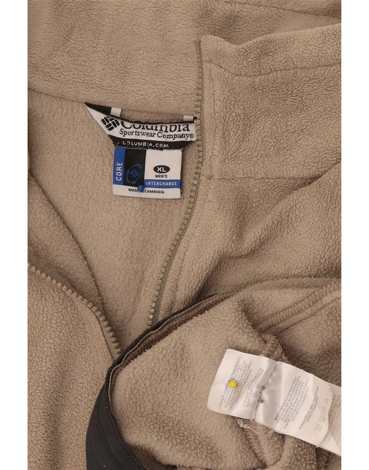 Columbia Mens Fleece Jacket UK 42 XL Beige Polyester