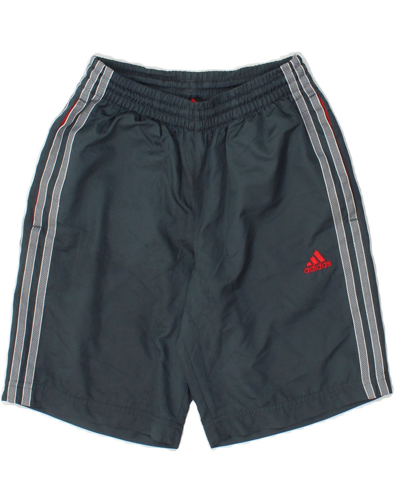 ADIDAS Boys Graphic Sport Shorts 9-10 Years  Grey Polyester Vintage Adidas and Second-Hand Adidas from Messina Hembry 