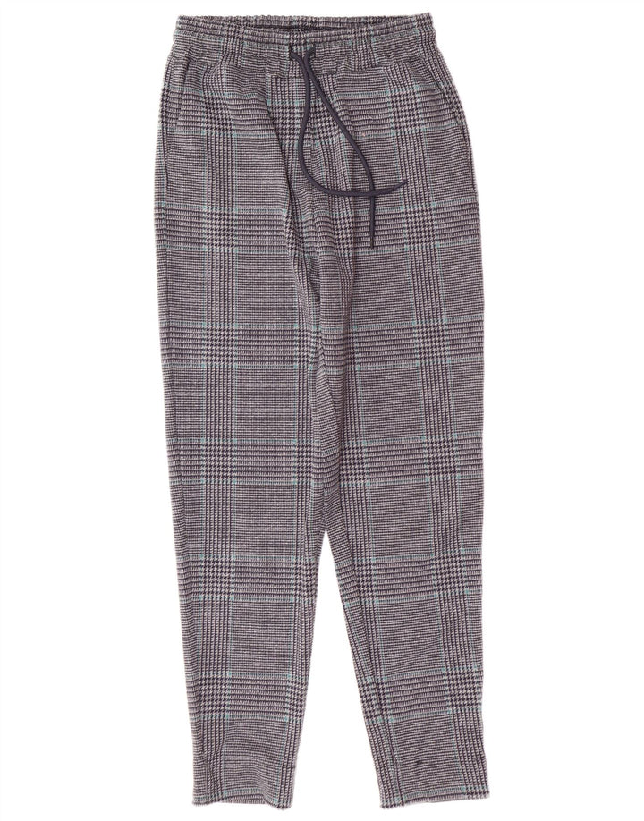 MARKS & SPENCER Womens Tracksuit Trousers UK 8 Small Grey Houndstooth