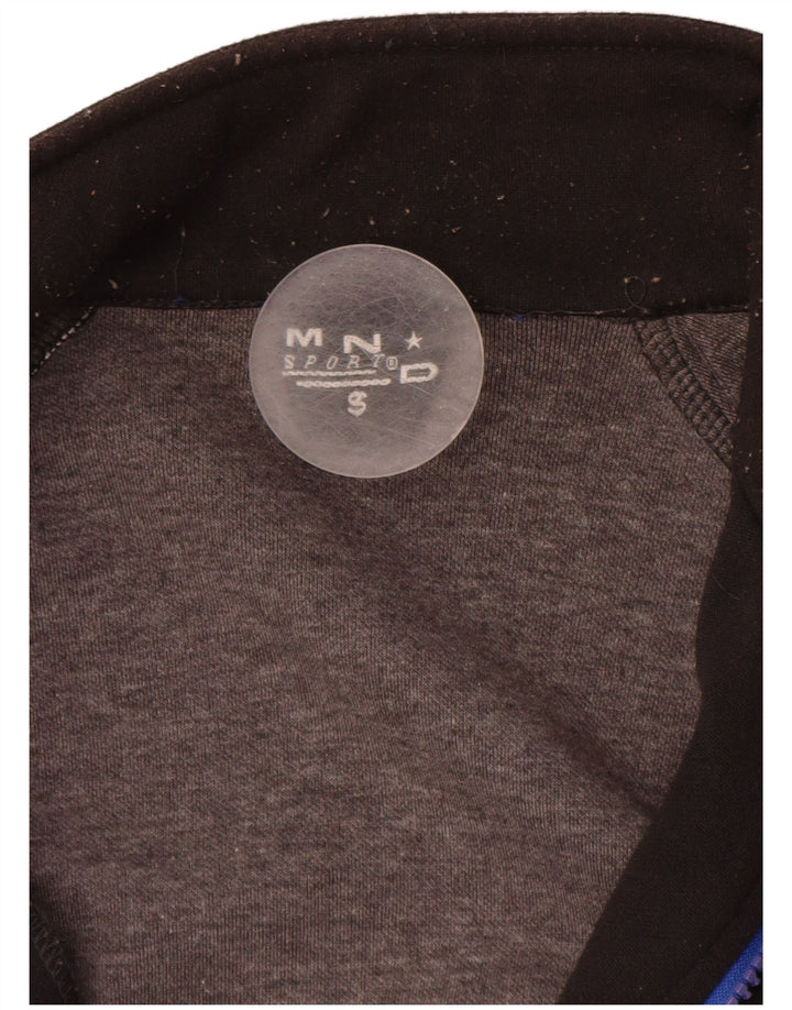 VINTAGE Mens Tracksuit Top Jacket Small Black Colourblock Polyester