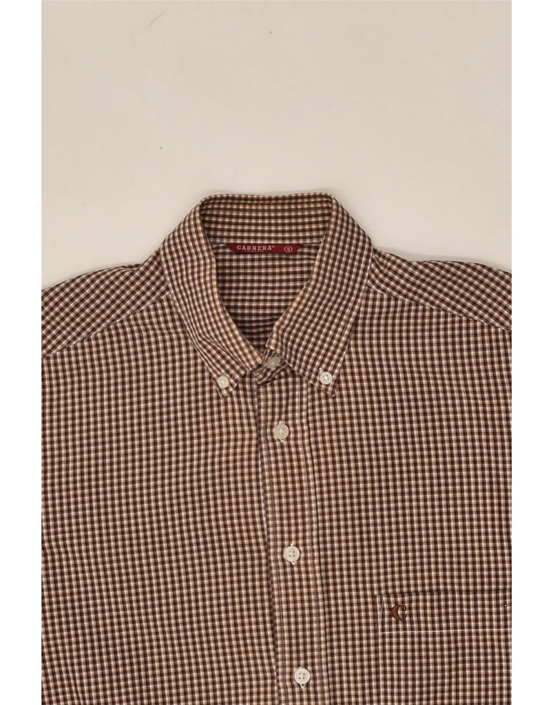 CARRERA Mens Shirt Small Brown Gingham Cotton | Vintage Carrera | Thrift | Second-Hand Carrera | Used Clothing | Messina Hembry 