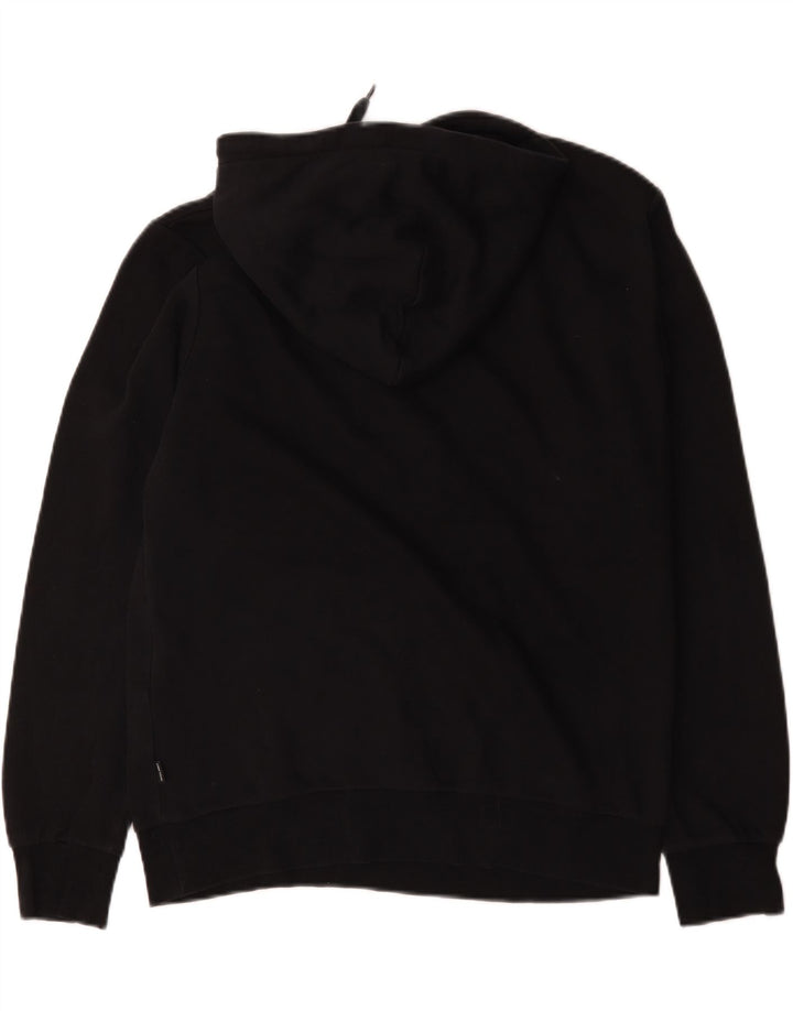 Jack & Jones Mens Graphic Hoodie Jumper Medium Black Cotton