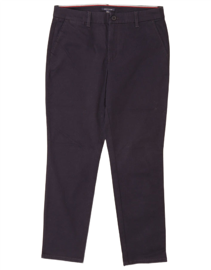 TOMMY HILFIGER Womens Slim Chino Trousers US 10 Large W32 L29 Navy Blue