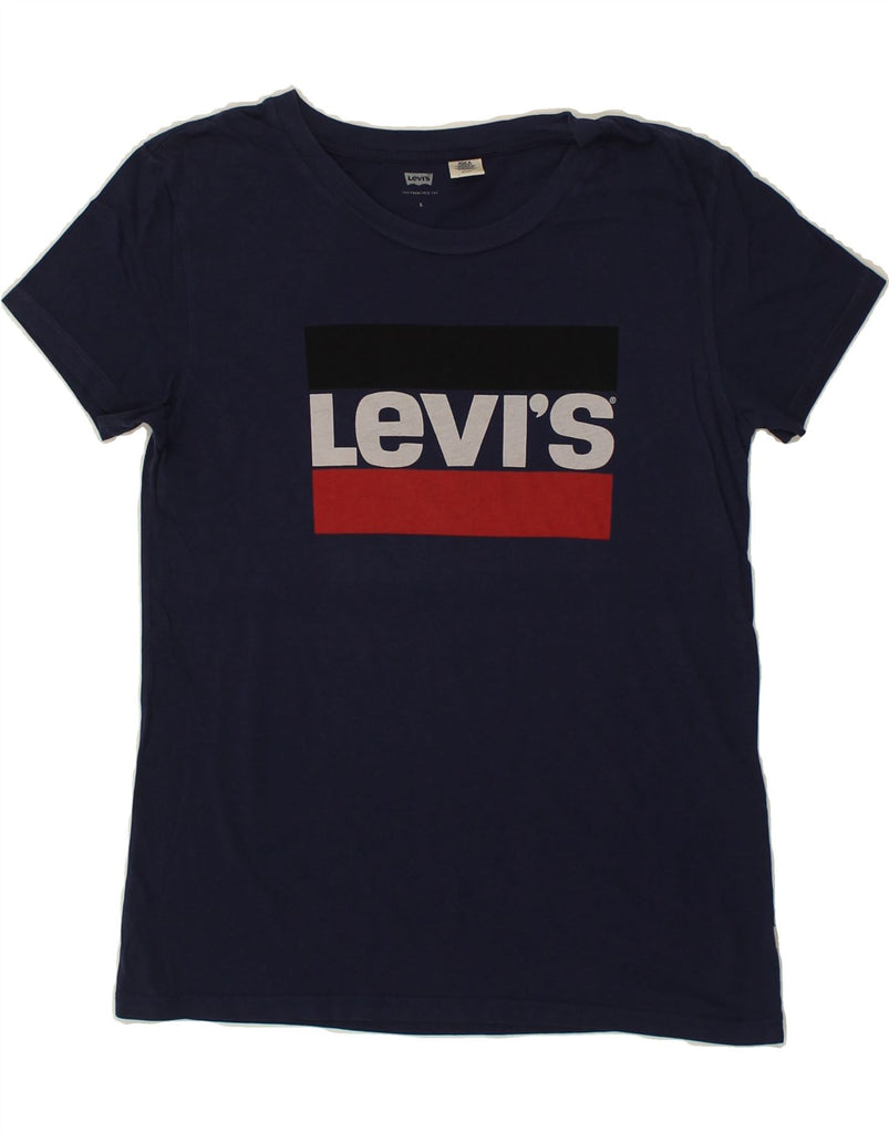 LEVI'S Mens Graphic T-Shirt Top Small Navy Blue Cotton | Vintage Levi's | Thrift | Second-Hand Levi's | Used Clothing | Messina Hembry 