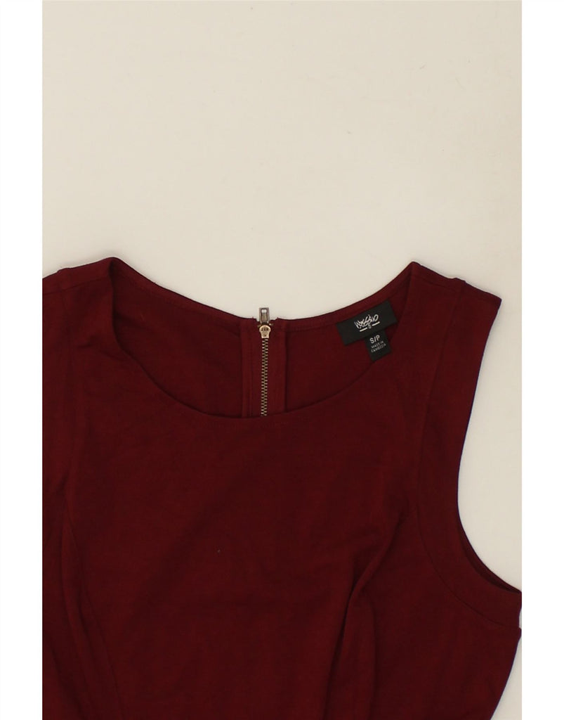 MOSSIMO Womens Sleeveless Swing Dress UK 10 Small Maroon Polyester | Vintage Mossimo | Thrift | Second-Hand Mossimo | Used Clothing | Messina Hembry 