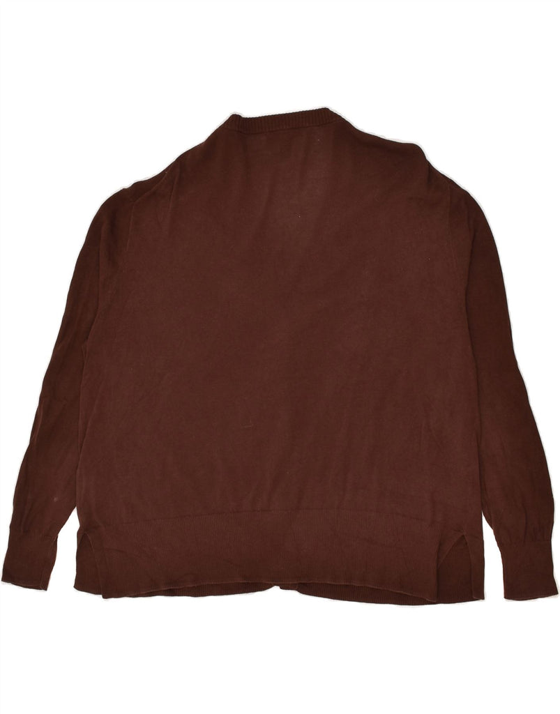 J. CREW Womens Cardigan Sweater UK 14 Medium Brown Cotton | Vintage J. Crew | Thrift | Second-Hand J. Crew | Used Clothing | Messina Hembry 