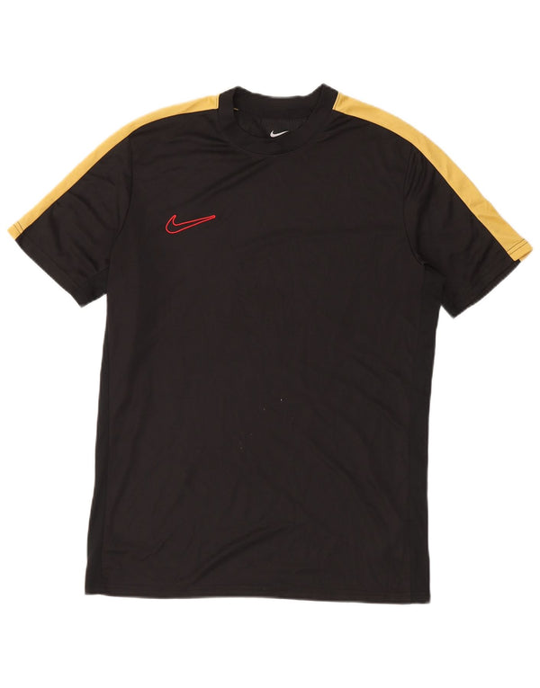 Nike Mens Dri Fit Slim Fit T-Shirt Top Large Black Colourblock Polyester