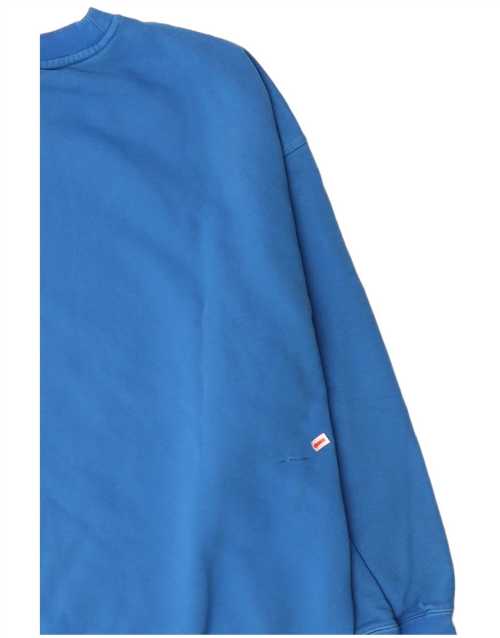 ADIDAS Womens Oversized Sweatshirt Jumper UK 14 Large Blue Cotton