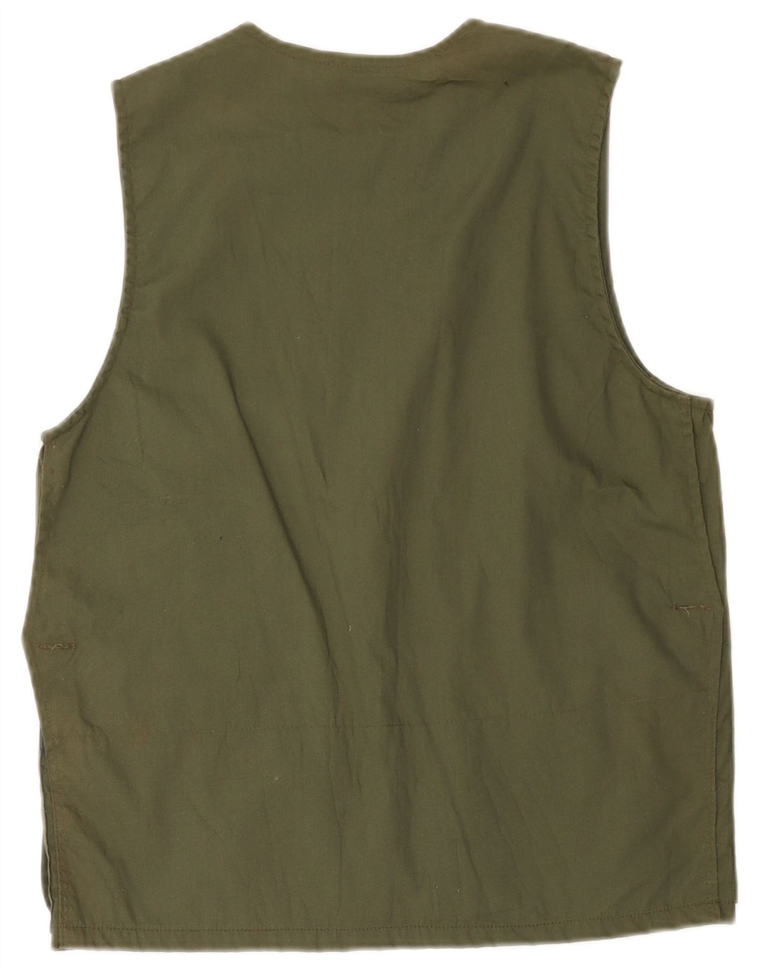 Vintage Mens Utility Gilet IT 46 Small Khaki Cotton