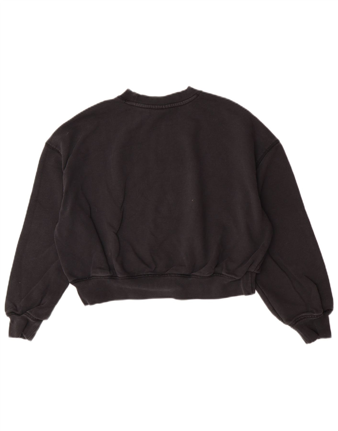Dickies Womens Crop Oversized Sweatshirt Jumper UK 10 Small Black Cotton