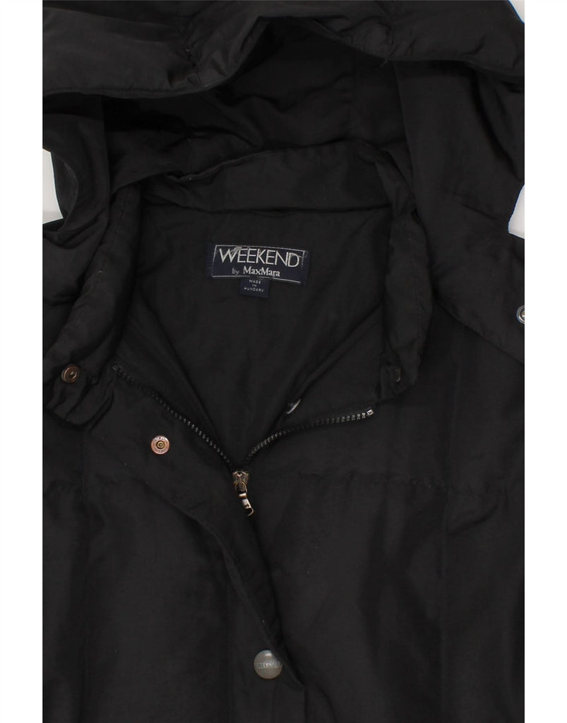 MAX MARA Womens Hooded Padded Coat UK 12 Medium Black Nylon | Vintage Max Mara | Thrift | Second-Hand Max Mara | Used Clothing | Messina Hembry 