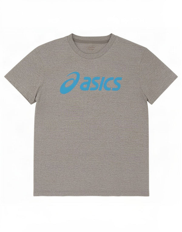 Asics Mens Graphic T-Shirt Top Large Grey Flecked