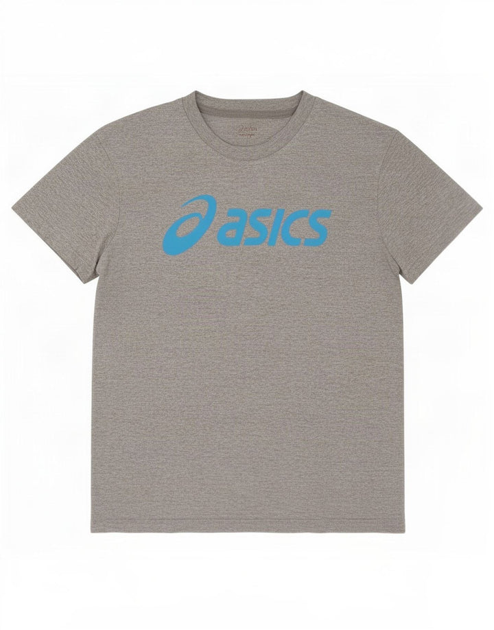 Asics Mens Graphic T-Shirt Top Large Grey Flecked