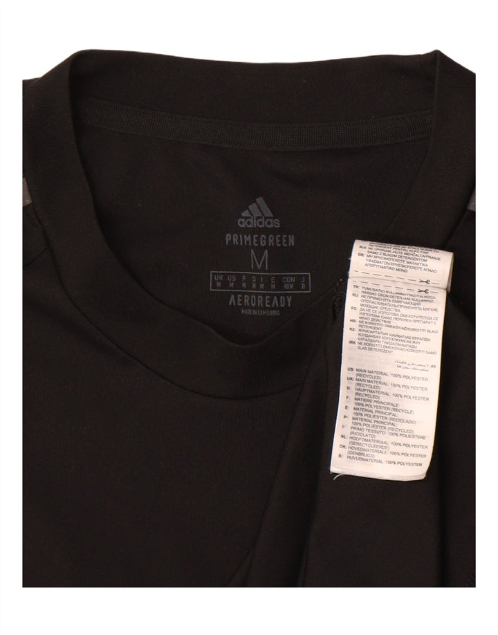 ADIDAS Mens Aeroready T-Shirt Top Medium Black Polyester Vintage Adidas and Second-Hand Adidas from Messina Hembry 
