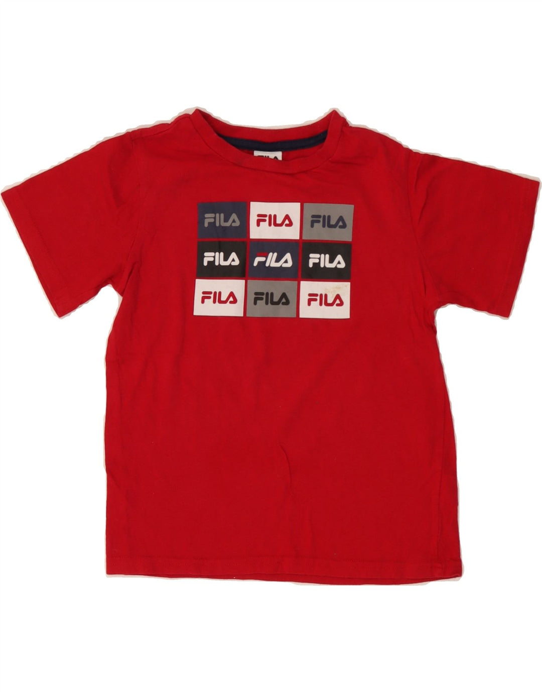 FILA Boys Graphic T-Shirt Top 7-8 Years Small Red Cotton Vintage Fila and Second-Hand Fila from Messina Hembry 