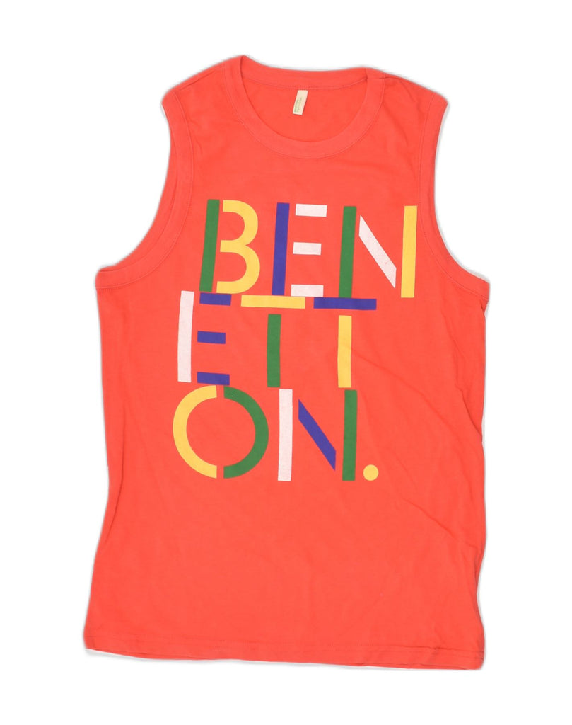 BENETTON Boys Graphic Vest Top 11-12 Years 2XL Red Cotton | Vintage Benetton | Thrift | Second-Hand Benetton | Used Clothing | Messina Hembry 