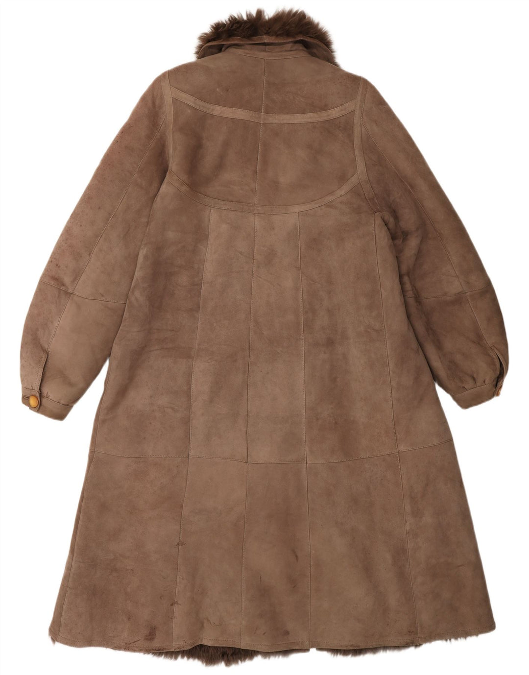 Vintage Womens Shearling Coat UK 14 Medium Brown