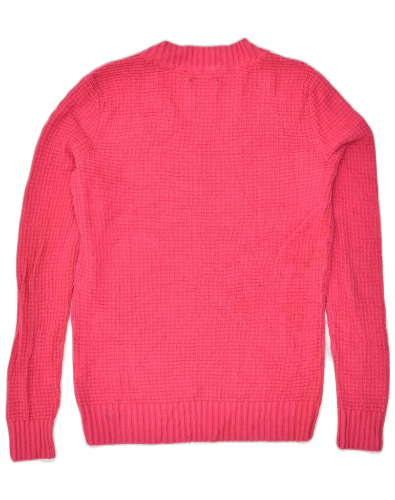 TOMMY HILFIGER Womens V-Neck Jumper Sweater UK 10 Small Pink Cotton | Vintage Tommy Hilfiger | Thrift | Second-Hand Tommy Hilfiger | Used Clothing | Messina Hembry 