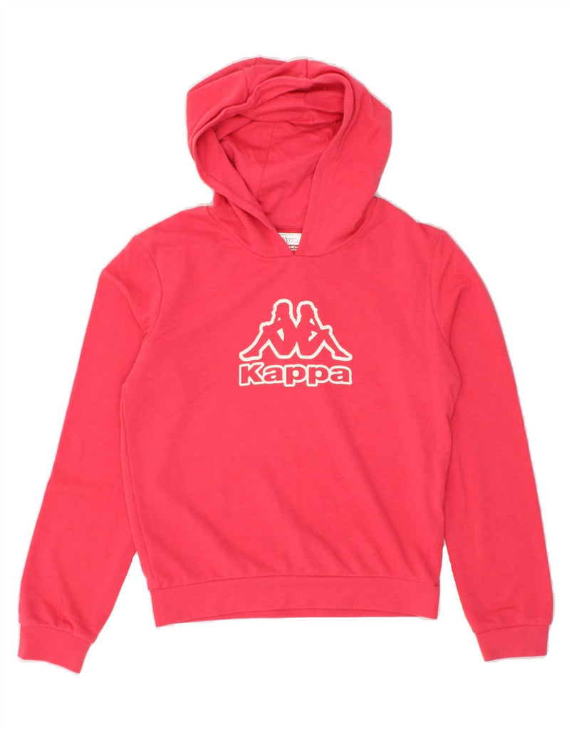 KAPPA Girls Graphic Hoodie Jumper 13-14 Years Pink Cotton | Vintage Kappa | Thrift | Second-Hand Kappa | Used Clothing | Messina Hembry 