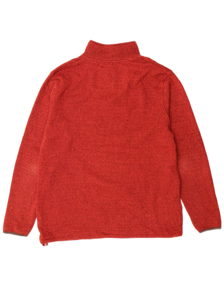 Weird Fish Mens Zip Neck Sweatshirt Jumper Large Red Flecked Polyester