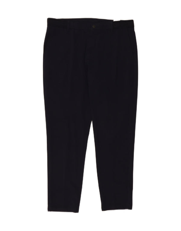 Zara Mens Slim Chino Trousers XL W34 L29 Navy Blue Polyester