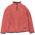 Weird Fish Womens Zip Neck Fleece Jumper UK 12 Medium Pink Polyester