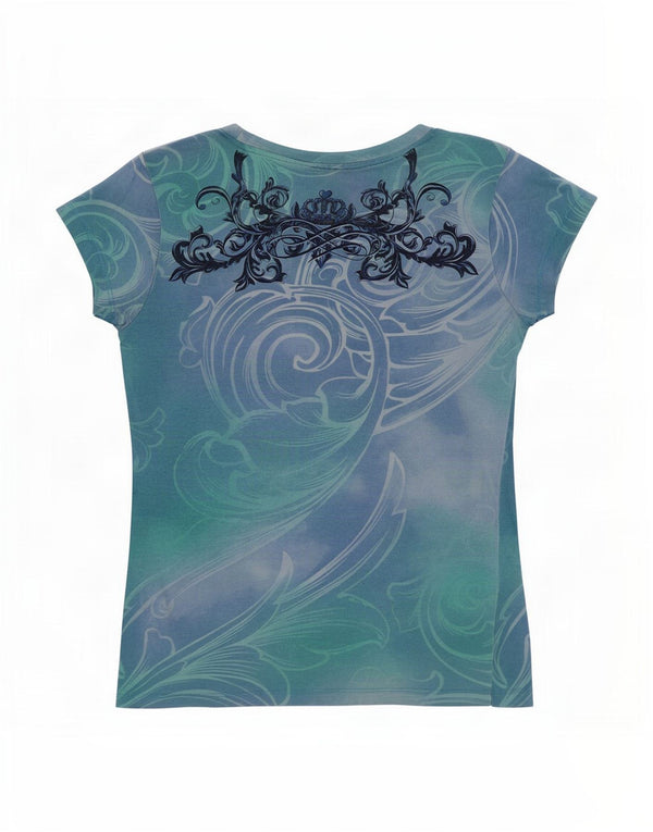 Hard Rock Cafe Womens Rome Graphic T-Shirt Top UK 8 Small Multicoloured