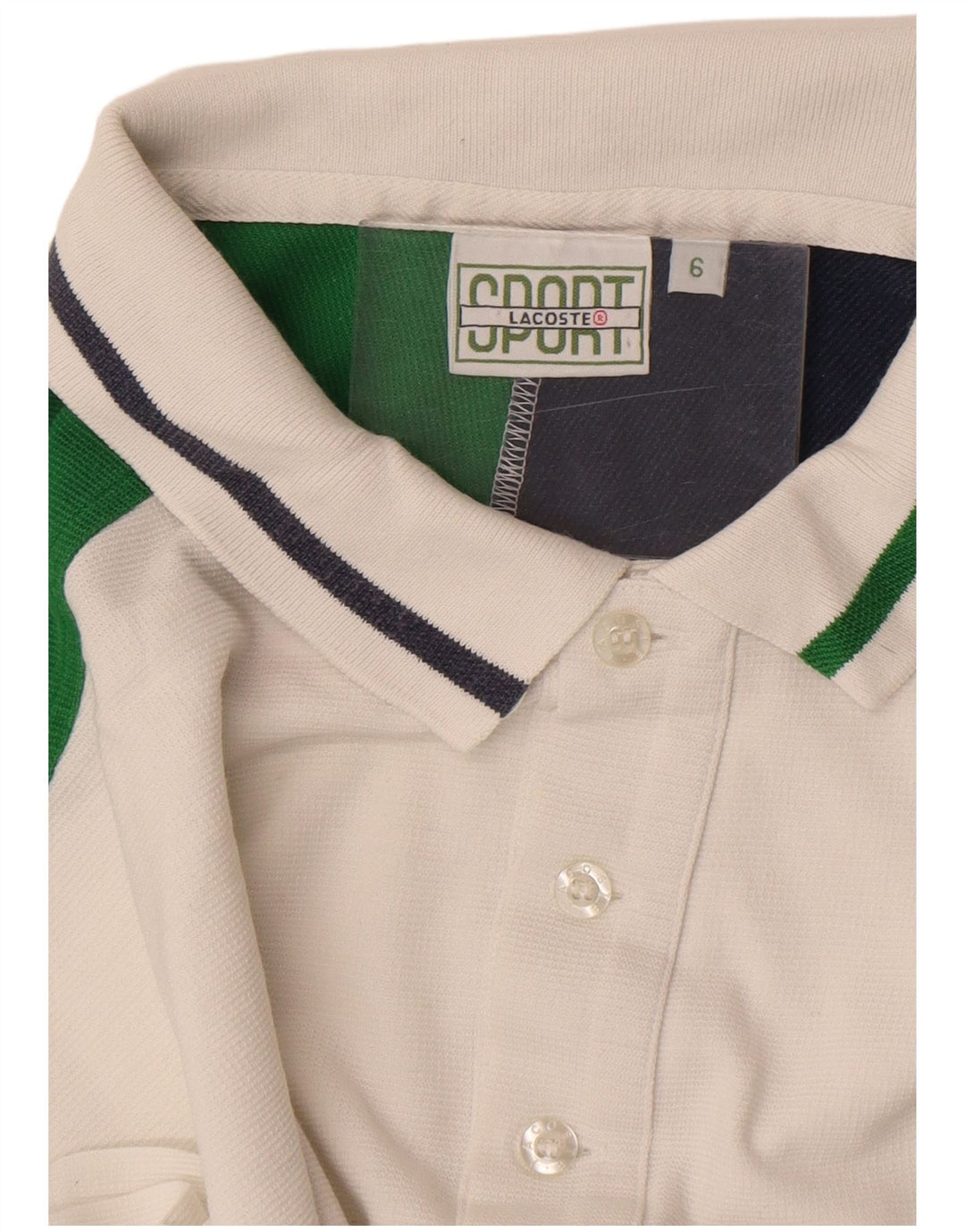 Lacoste Mens Polo Shirt Size 6 XL White Striped