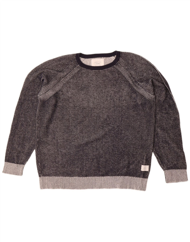Jack & Jones Mens Crew Neck Jumper Sweater XL Grey Cotton