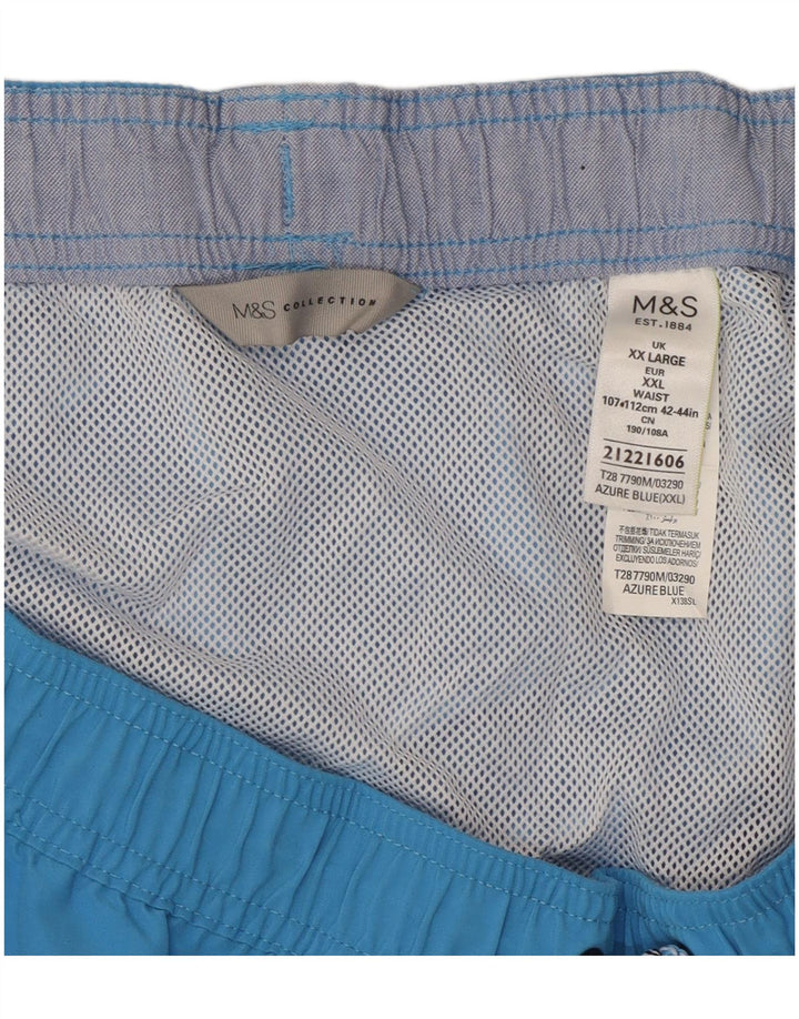Marks & Spencer Mens Swimming Shorts 2XL Blue Polyester