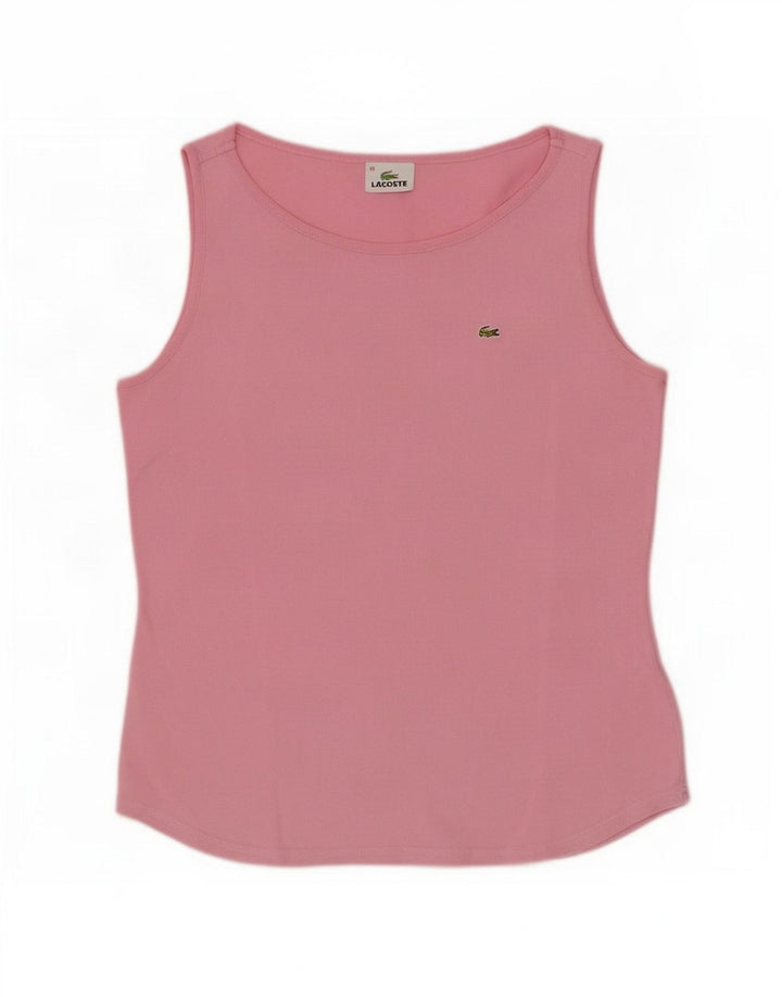 Lacoste Womens Vest Top Size 44 Large Pink Cotton