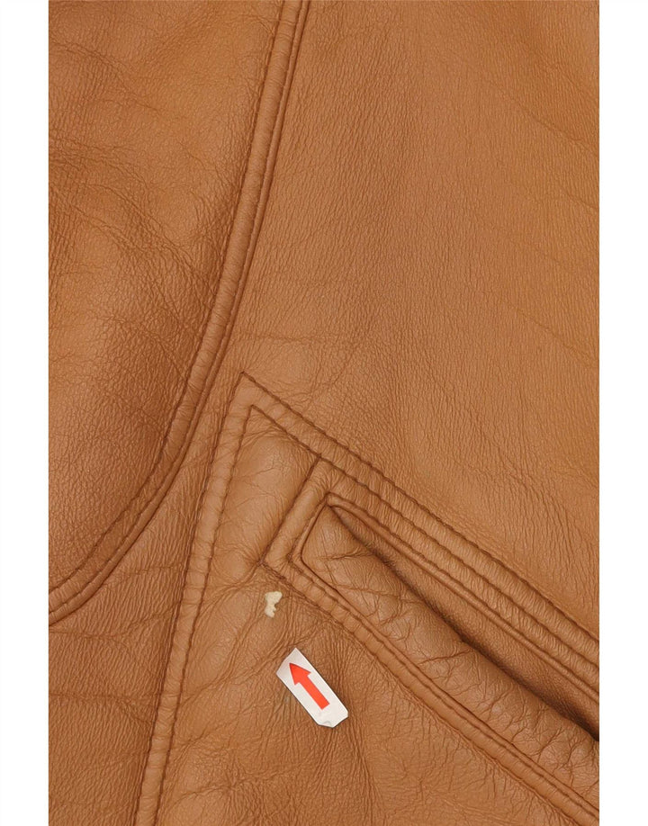 Vintage Mens Shearling Jacket UK 40 Large Brown
